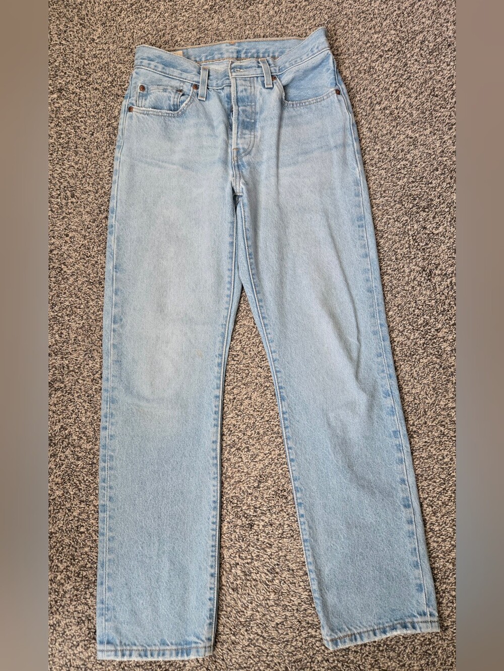 Levis Women's Light Blue 501 Straight-Leg Jeans